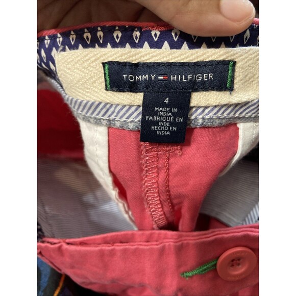 Tommy Hilfiger Women’s Shorts Size 4 Pink Chino Style w/ Pockets & Zip Closure - Picture 6 of 7